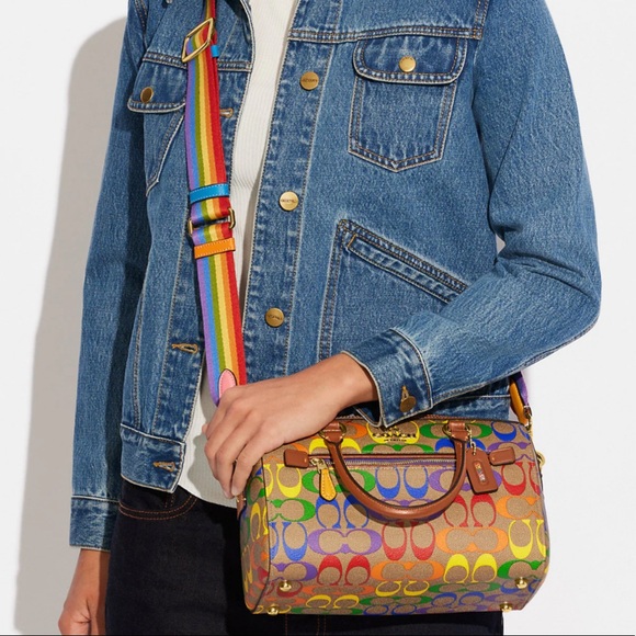 Rowan Satchel In Rainbow Signature Canvas - Picture 5 of 5